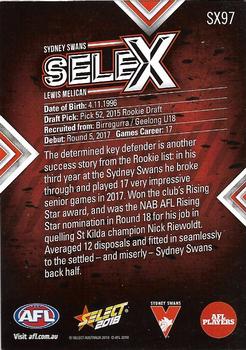 2018 Select Footy Stars - Selex #SX97 Lewis Melican Back
